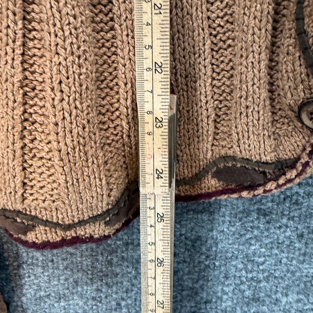 J.Jill Cardigan Sweater Womens Medium Chunky Knit Boho Earthy Cottage Core Silk - Picture 4 of 7
